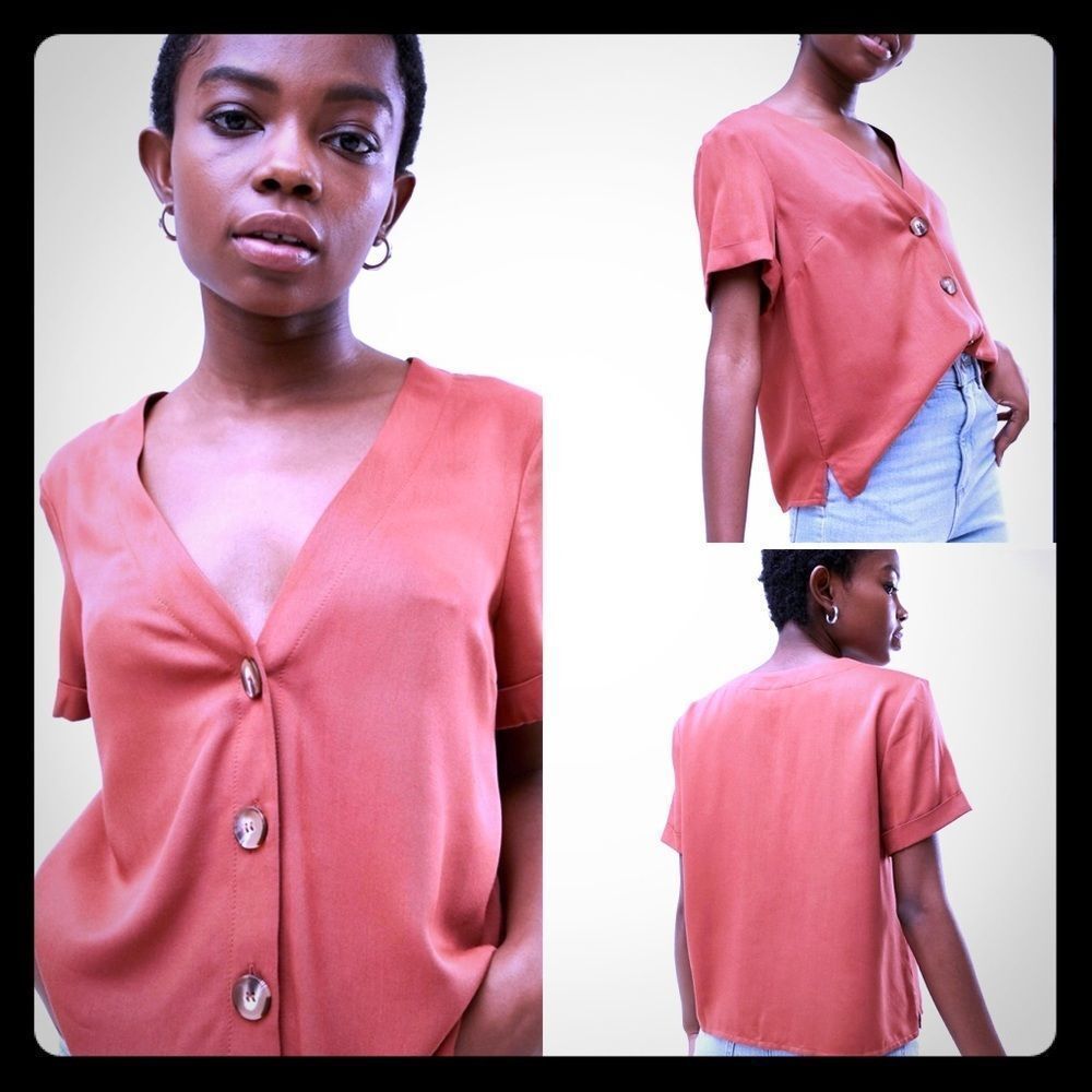 ASOS PETITE Burnt Orange Boxy Top- 4 NWT